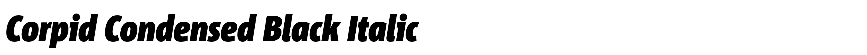 Corpid Condensed Black Italic
